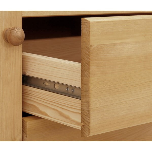 Iš pušies masyvo žema šoninė spintelė natūralios spalvos 116x76 cm Ella – Støraa-image-4