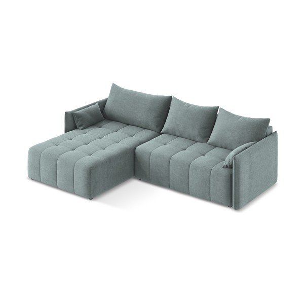Mėlynos spalvos sulankstoma/su sandėliavimo vieta kampinė sofa (su kairiuoju kampu/su gultu) Moku – Makamii-image-3