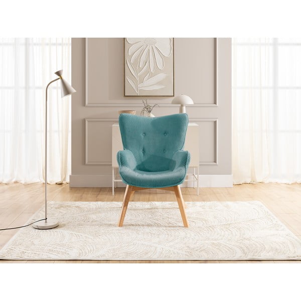 Turkio spalvos iš kordinio velveto krėslas Niko – Ropez-image-1