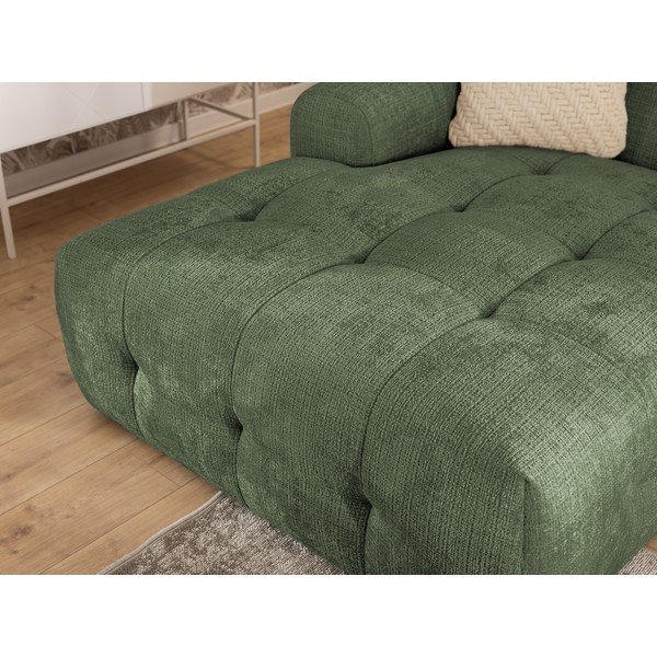 Žalios spalvos kampinė sofa (su kairiuoju kampu/su gultu) Melva – Ropez-image-3