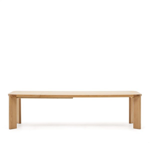Prailginamas valgomojo stalas su papildomu stalviršiu su ąžuolo dekoro stalviršiu 100x240 cm Jondal – Kave Home-image-2