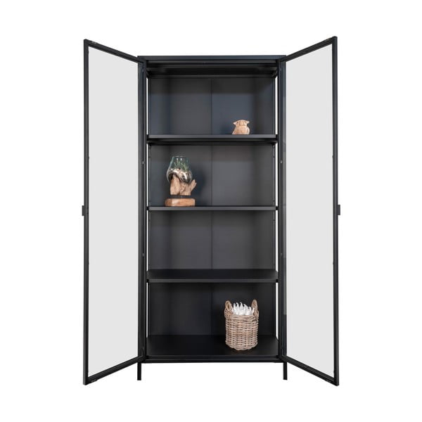 Iš metalo vitrina juodos spalvos 80x175 cm Brisbane – House Nordic-image-4