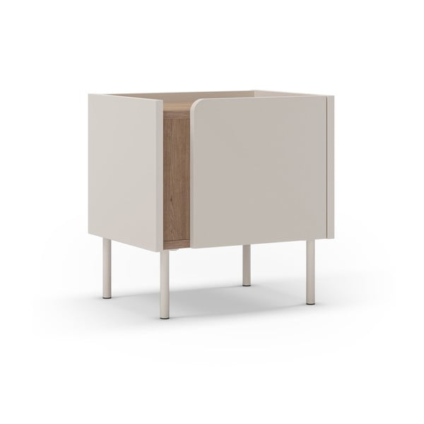 Kreminės spalvos/natūralios spalvos naktinis staliukas iš ąžuolo Lucile – Marckeric-image-2