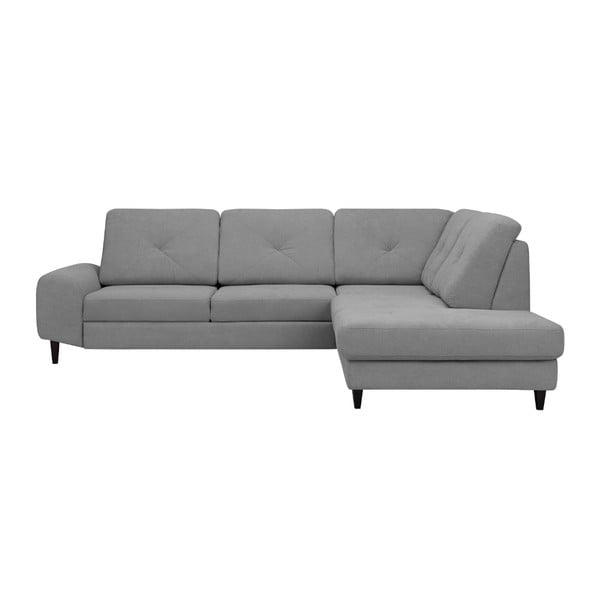 Šviesiai pilka kampinė sofa-lova su daiktų laikymo vieta "Windsor & Co Sofos", dešinysis kampas Beta