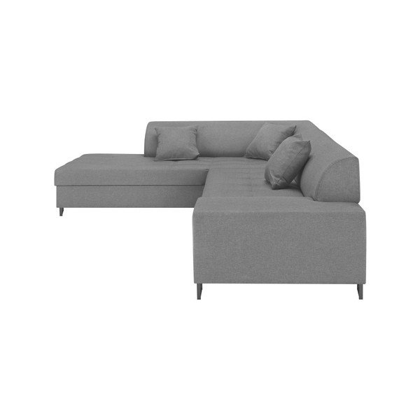 Šviesiai pilka kampinė sofa-lova su juodomis kojomis "Cosmopolitan Design Orlando", kairysis kampas-image-2