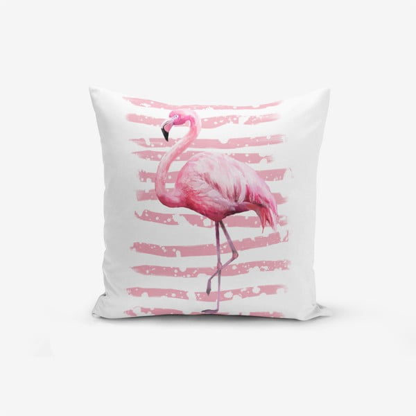 Minimalistiniai pagalvių užvalkalai Linears Flamingo, 45 x 45 cm