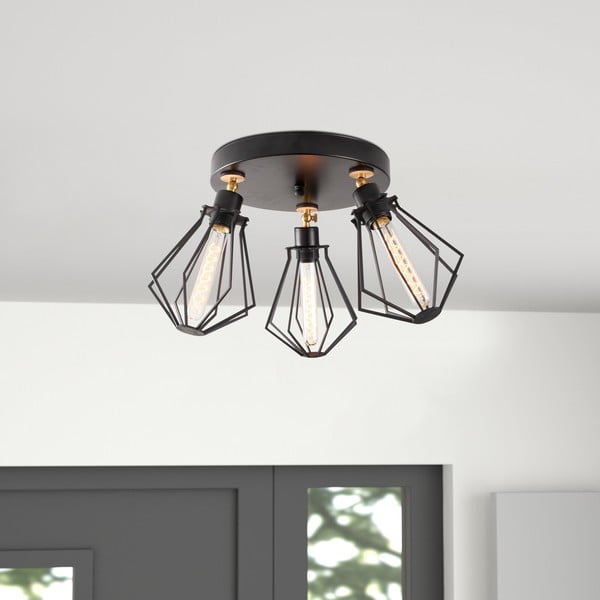 Lubinis šviestuvas juodos spalvos/auksinės spalvos ø 18 cm su metaliniu gaubtu Oylat – Opviq lights-image-1