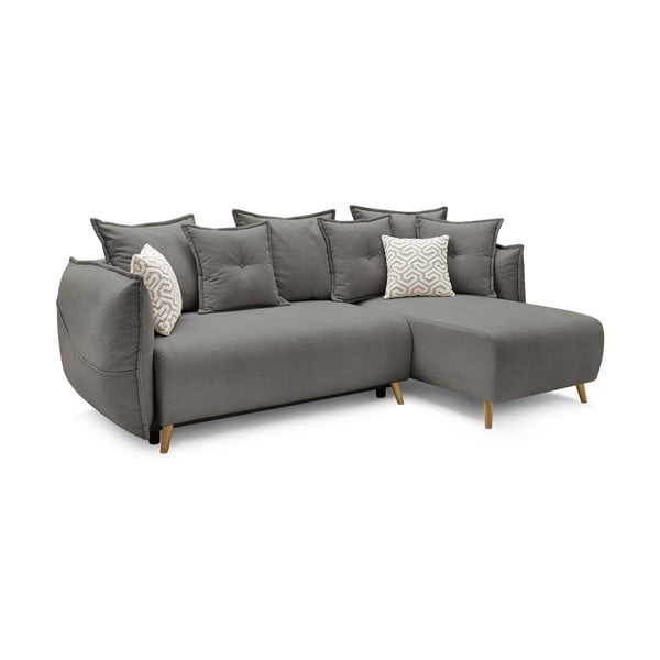 Sulankstoma ((modulinė)) kampinė sofa šviesiai pilkos spalvos Nessa – Bobochic Paris-image-4