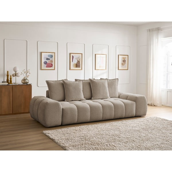 Taupe spalvos iš šenilinio audinio sofa 278 cm Everest – Bobochic Paris-image-1