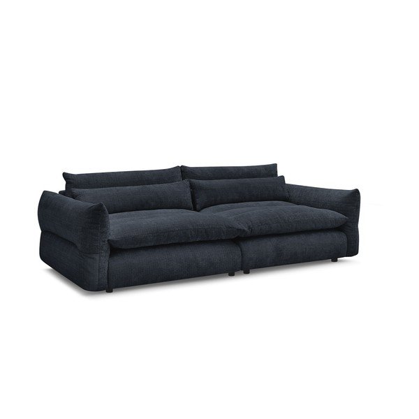 Tamsiai mėlynos spalvos sofa iš šenilinio audinio 276 cm Neil – Bobochic Paris-image-2