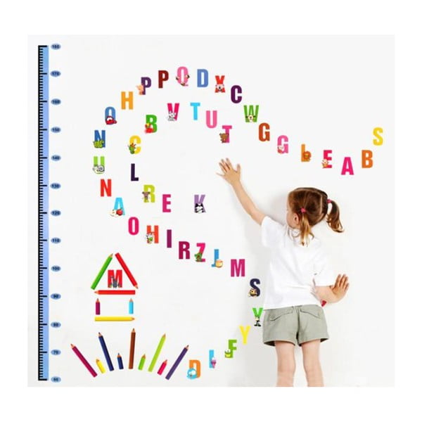 Metras vaikų lipdukas ant durų/ant sienos 70x50 cm Alphabet – Ambiance