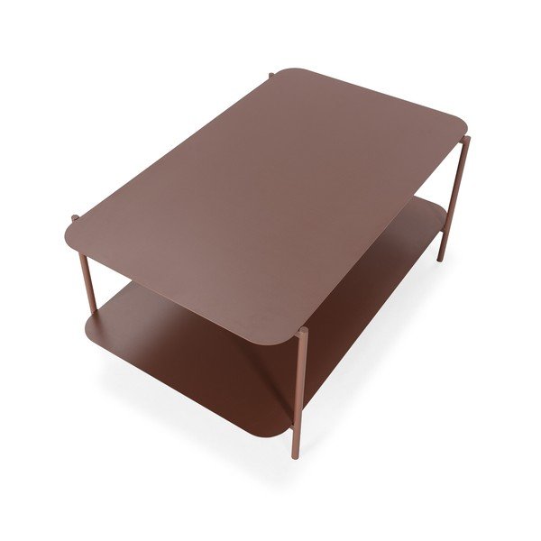 Terakotos spalvos iš metalo kavos staliukas 58x90 cm Beatrix – MOME-image-2