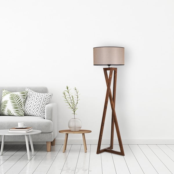 Pastatomas šviestuvas rudos spalvos (aukštis 149 cm) su tekstiliniu gaubtu Maçka – Opviq lights-image-2