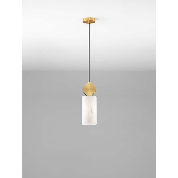 Kreminės spalvos/žalvario spalvos kabantis šviestuvas su akmens dekoru ø 12 cm Maru – Nova Luce-image-3