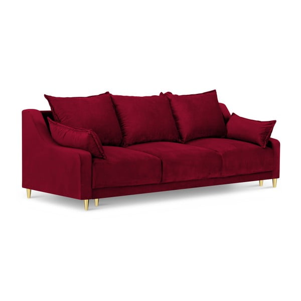 Raudona sofa-lova su daiktadėže Mazzini Sofas Pansy, 215 cm