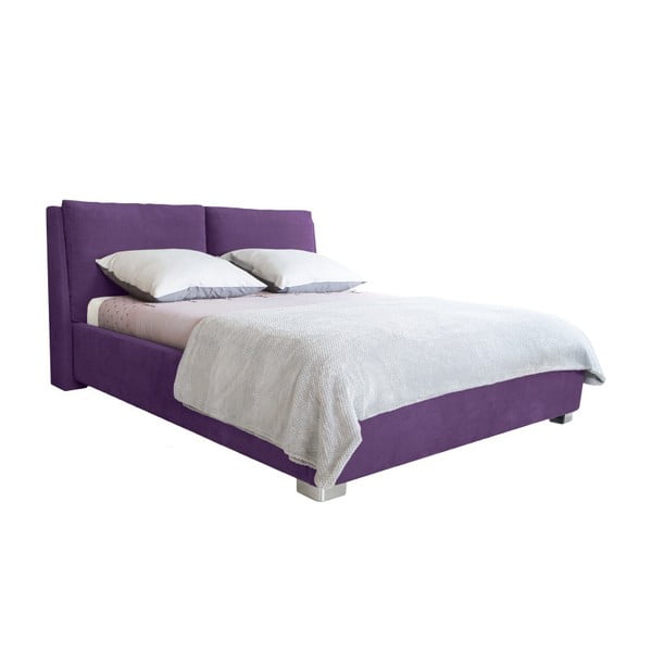 Violetinė dvigulė lova Mazzini Beds Vicky, 140 x 200 cm