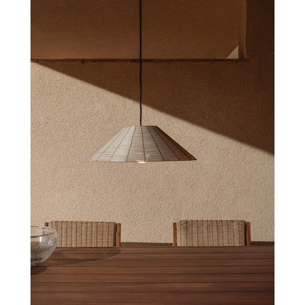 Smėlio spalvos iš dirbtinio rotango šviestuvo gaubtas ø 50 cm Saranella – Kave Home-image-1