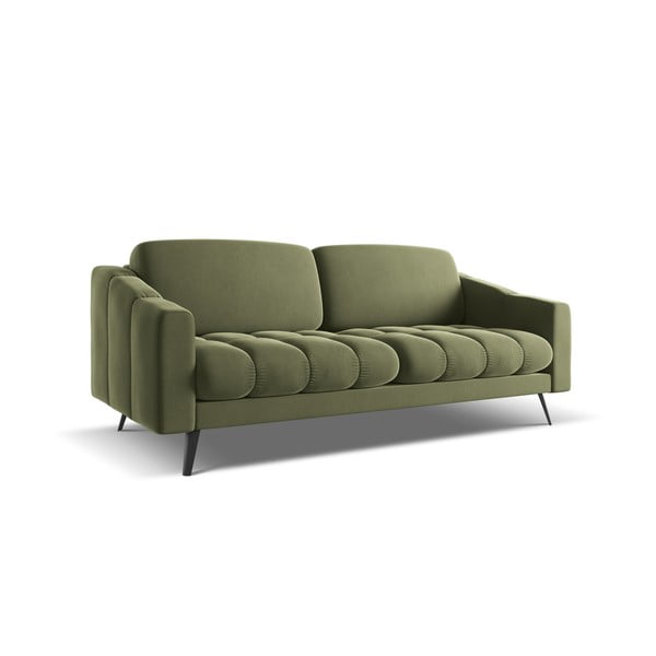 Žalios spalvos iš velveto sofa 202 cm Nalu – Makamii-image-2