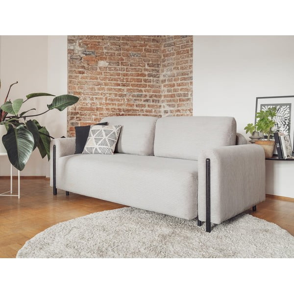 Šviesiai pilkos spalvos iš kordinio velveto sulankstoma/su sandėliavimo vieta sofa 244 cm Arcadova – ELTAP-image-3