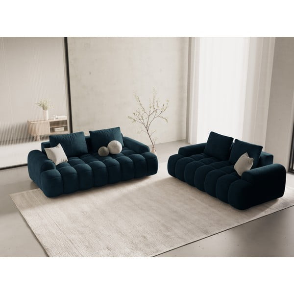Smaragdinės spalvos iš velveto sofa 200 cm Linz – Cosmopolitan Design-image-1