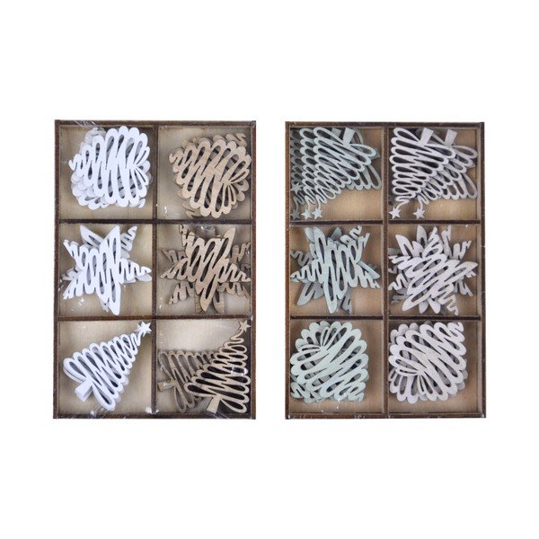 48 pakabinamų medinių dekoracijų rinkinys Ego Dekor Winter