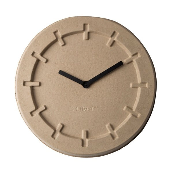 Zuiver Pulp apvalus smėlio spalvos sieninis laikrodis