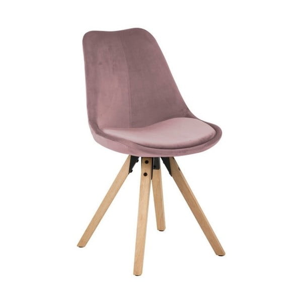 2 rožinės spalvos valgomojo kėdžių rinkinys Actona Dima Velvet