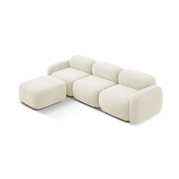 Kreminės spalvos iš boucle modulinė kampinė sofa Ailani – Makamii-image-3