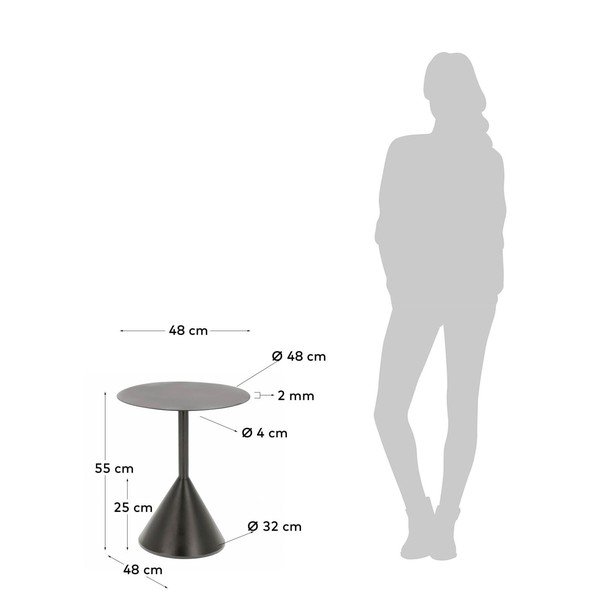 Iš metalo apvalios formos šoninis stalas ø 48 cm Yinan – Kave Home-image-4