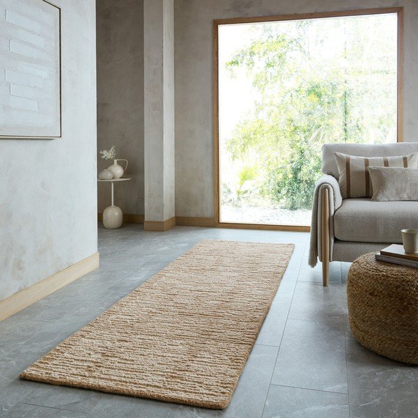 Rankų darbo natūralios spalvos iš vilnos kilimas 80x230 cm Harris Modula Wool – Flair Rugs-image-1