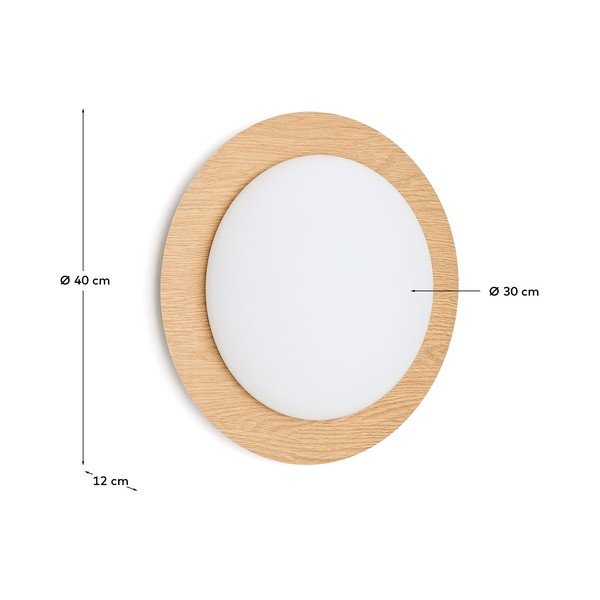 Natūralios spalvos iš metalo sieninė lempa LED ø 40 cm Novae – Kave Home-image-4