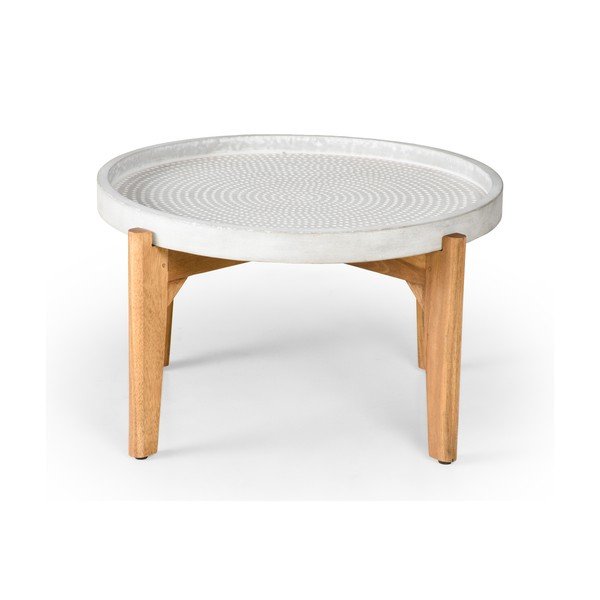 Sodo stalas su pilkos spalvos betono stalviršiu Bonami Selection Bari, ø 70 cm-image-1