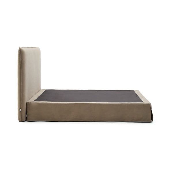 Taupe spalvos dvigulė lova audiniu dengta 180x200 cm Jaira – Kave Home-image-3