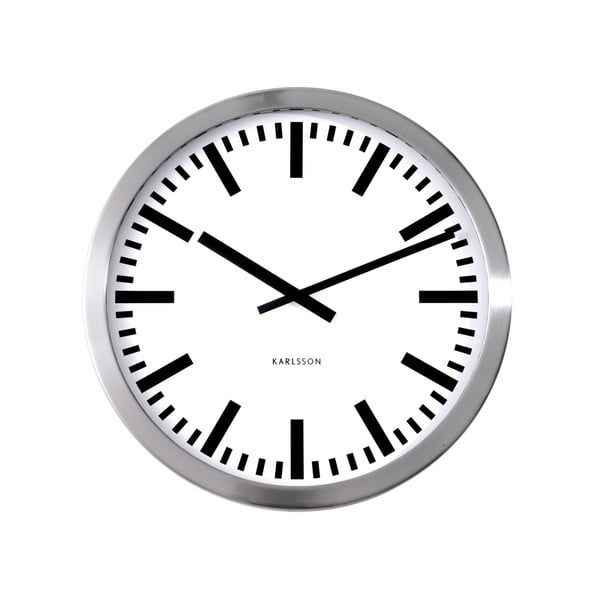 Present Time Station pilkas laikrodis, didelis