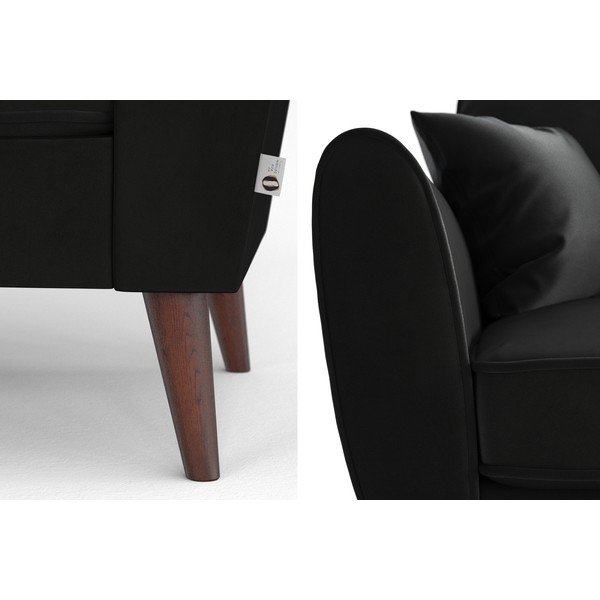 Pilka aksominė kampinė sofa My Pop Design Auteuil, kairysis kampas-image-1