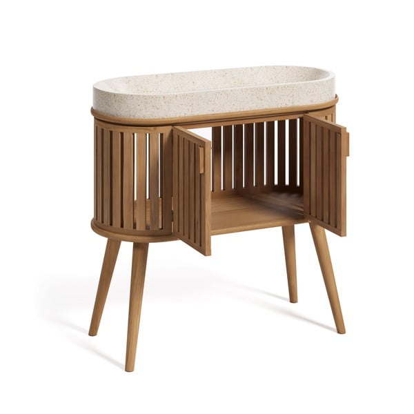 Praustuvo spintelė iš tikmedžio Kave Home Rokia-image-2