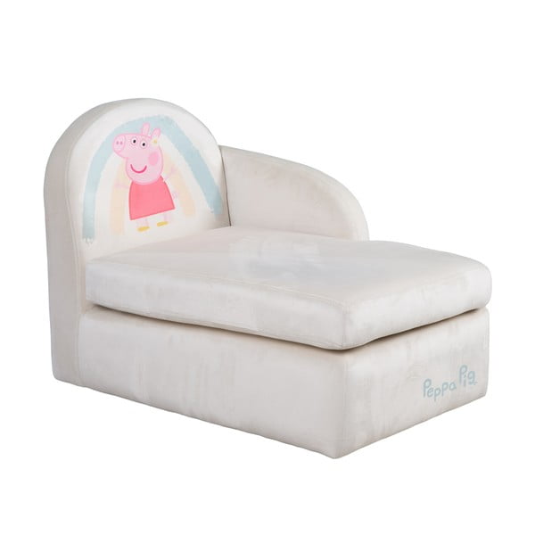 Iš velveto vaikiška sofa baltos spalvos 75 cm Peppa Pig – Roba-image-2