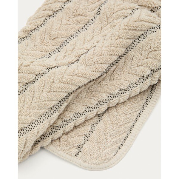 Smėlio spalvos iš frote audinio iš medvilnės rankšluostis 50x90 cm Rune – Kave Home-image-2