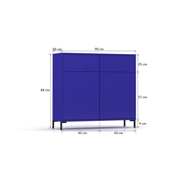 Žema šoninė spintelė mėlynos spalvos 90x84 cm Wilson – Really Nice Things-image-3