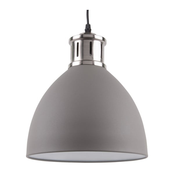 Pilkos spalvos pakabinamas šviestuvas su sidabro detalėmis "Leitmotiv Refine", ⌀ 40,5 cm