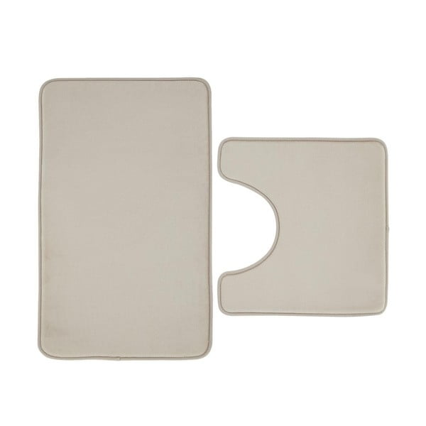 Smėlio spalvos iš prie kūno prisitaikančių putų vonios kilimėliai 2 vnt. tualetams 50x80 cm Anti-Bacterial – Catherine Lansfield
