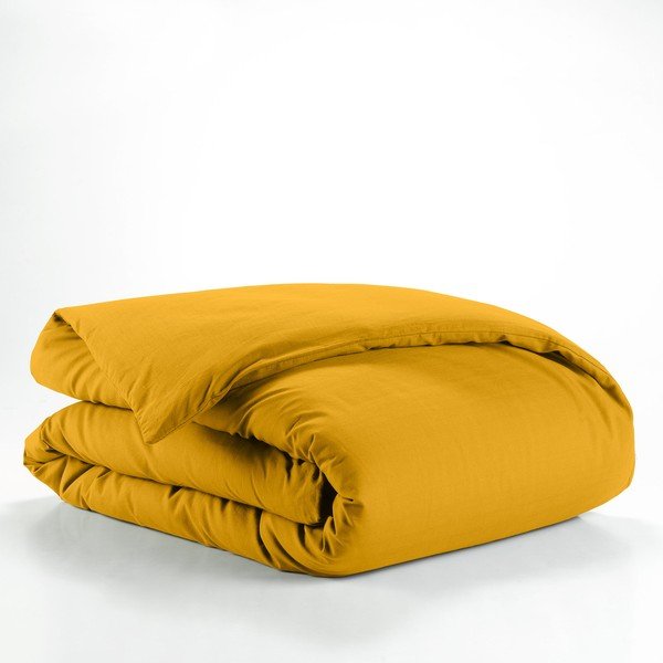 Geltonos spalvos iš medvilnės viengulis antklodės užvalkalas 140x200 cm Lina – douceur d'intérieur