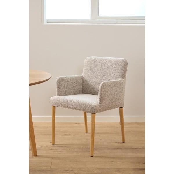 Smėlio spalvos iš audinio valgomojo kėdė su porankiais Zoe – Actona-image-2