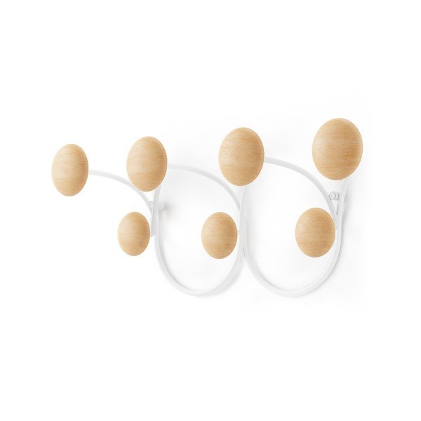Balta natūrali sieninė pakaba iš pušies medienos Dotsy - Umbra-image-3