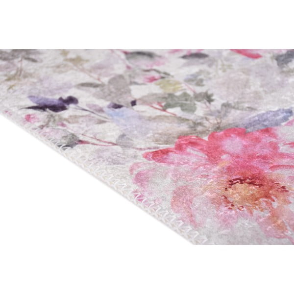 Skalbiamas rožinės spalvos/dramblio kaulo spalvos kilimas 160x230 cm Pink Garden – Vitaus-image-2