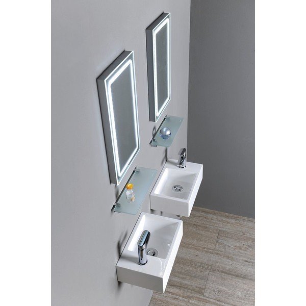 Baltas mažas praustuvas iš lieto marmuro Sapho Alabama, kairė pusė-image-1