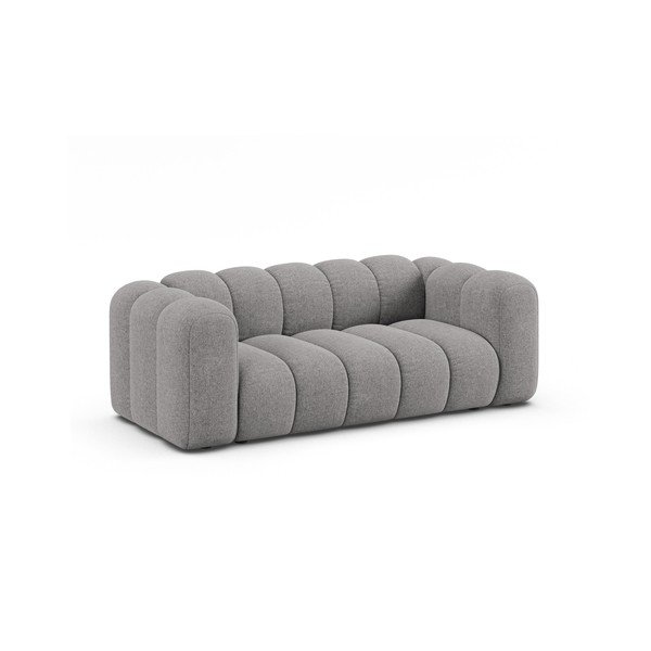 Pilkos spalvos sofa iš šenilinio audinio 200 cm Lupine – Micadoni -image-1