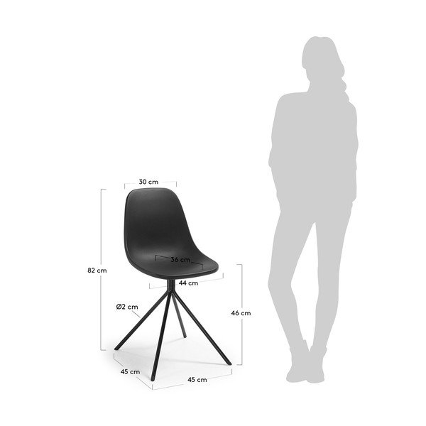 2 juodų valgomojo kėdžių rinkinys "La Forma Mint-image-2