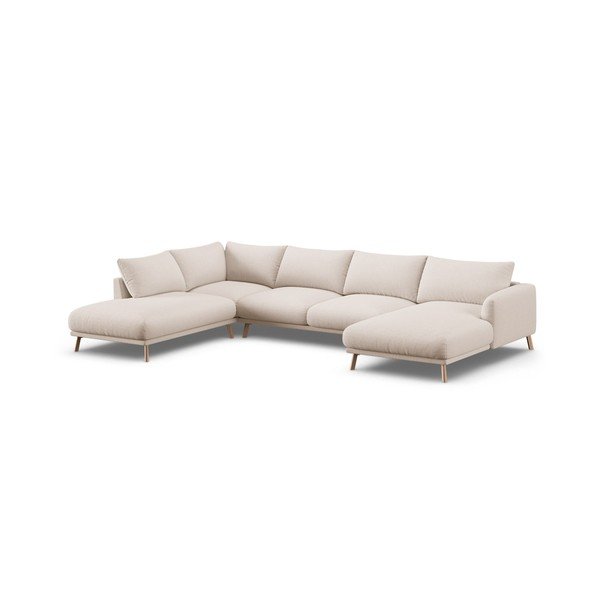 Smėlio spalvos kampinė sofa („U“ formos) Naomi – Micadoni 