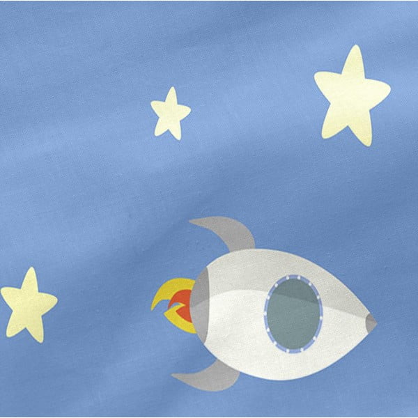 Happynois medvilninė vaikiška paklodė Astronautas, 200 x 90 cm-image-3